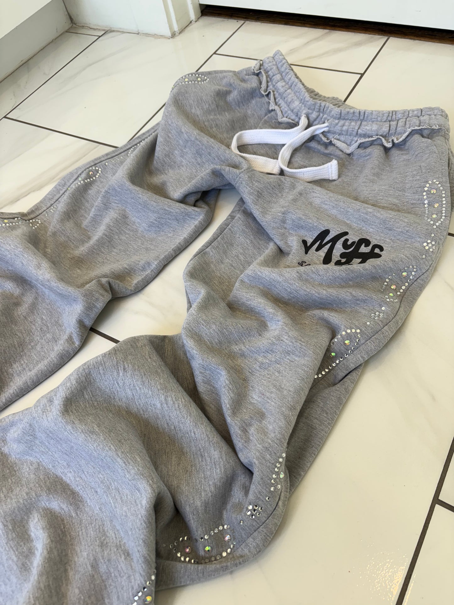 Rhinestone Muff Sweats
