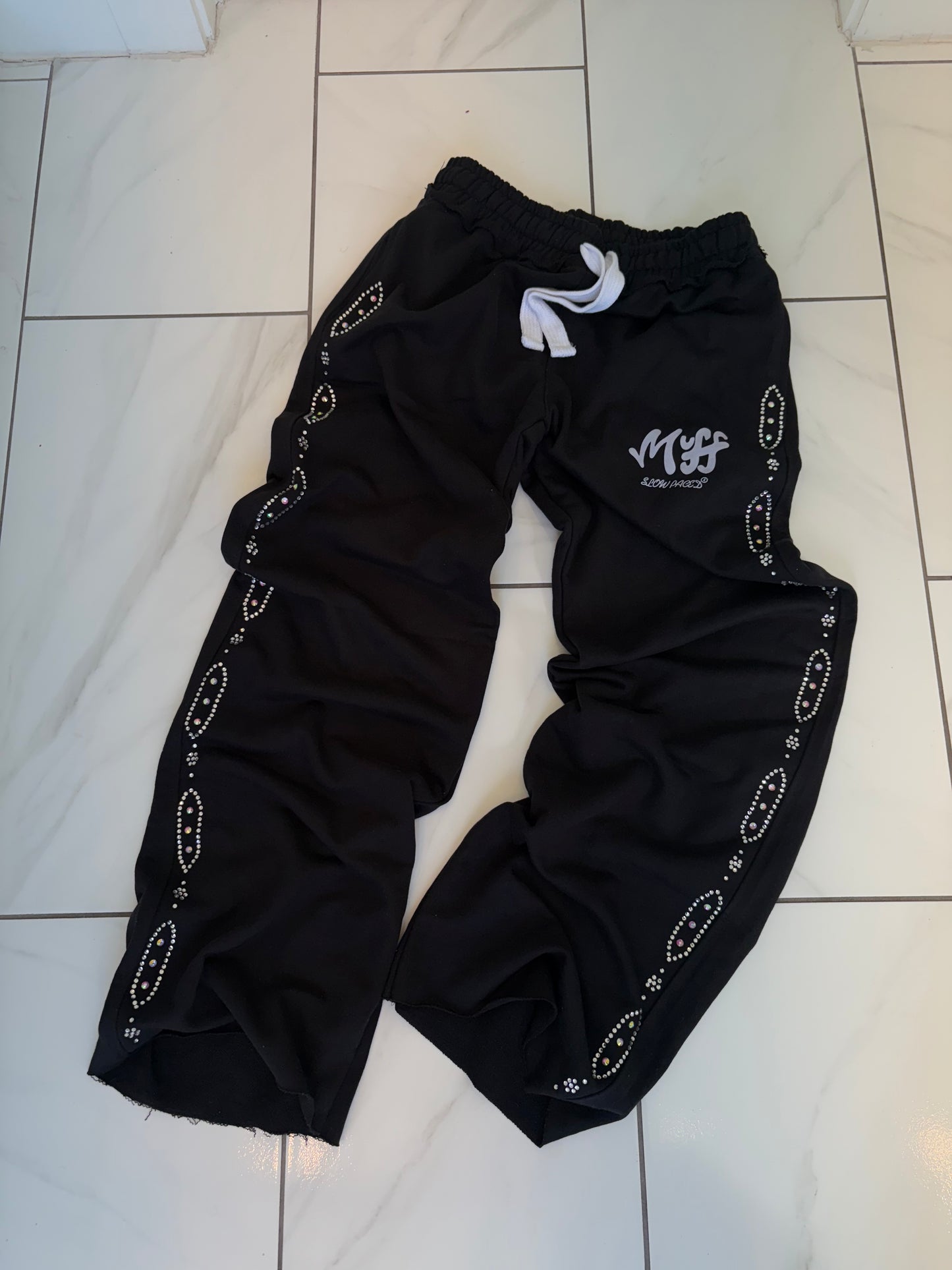 Rhinestones Muff Sweats