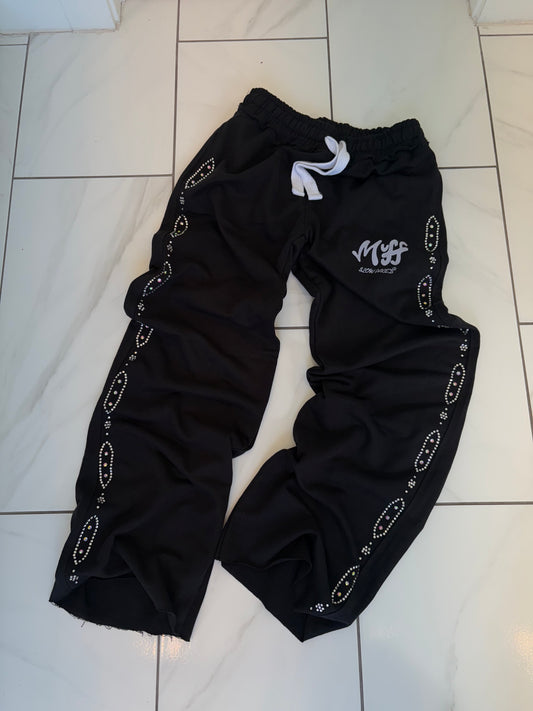 Rhinestones Muff Sweats
