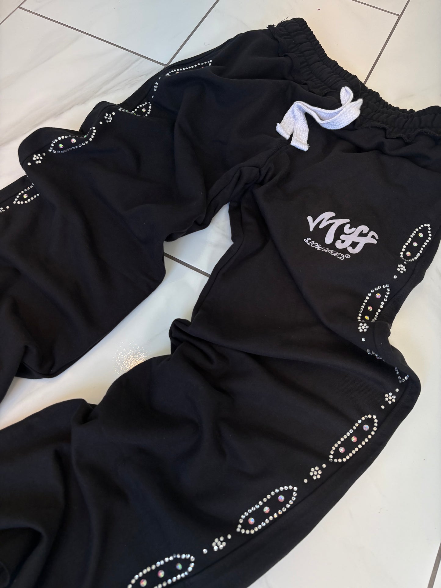 Rhinestones Muff Sweats